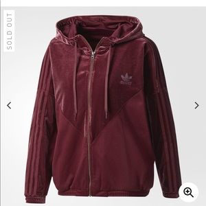 Adidas velvet vibes full zip hooded jacket